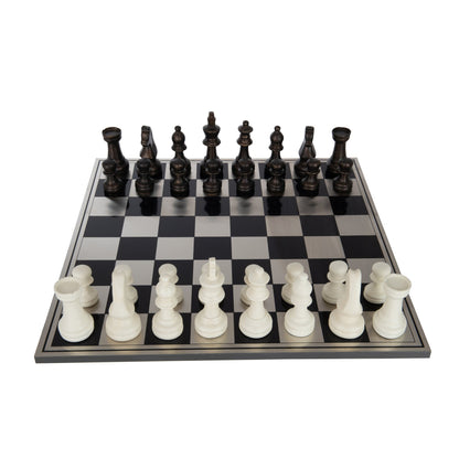 Juego de ajedrez Polyresin Marrón/Blanco J-Line