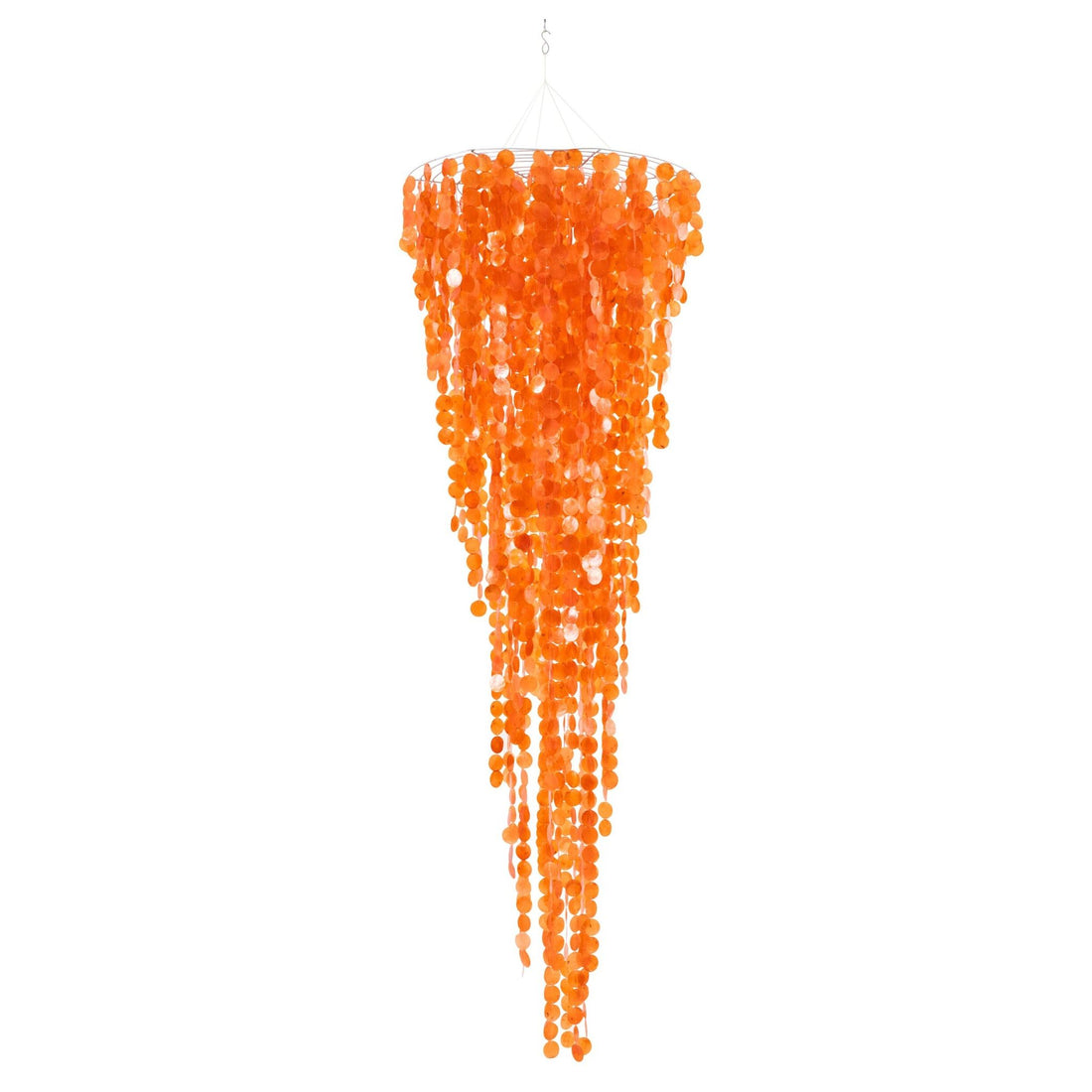Lámpara colgante Capiz naranja grande Ø80 cm x H250 cm J-Line