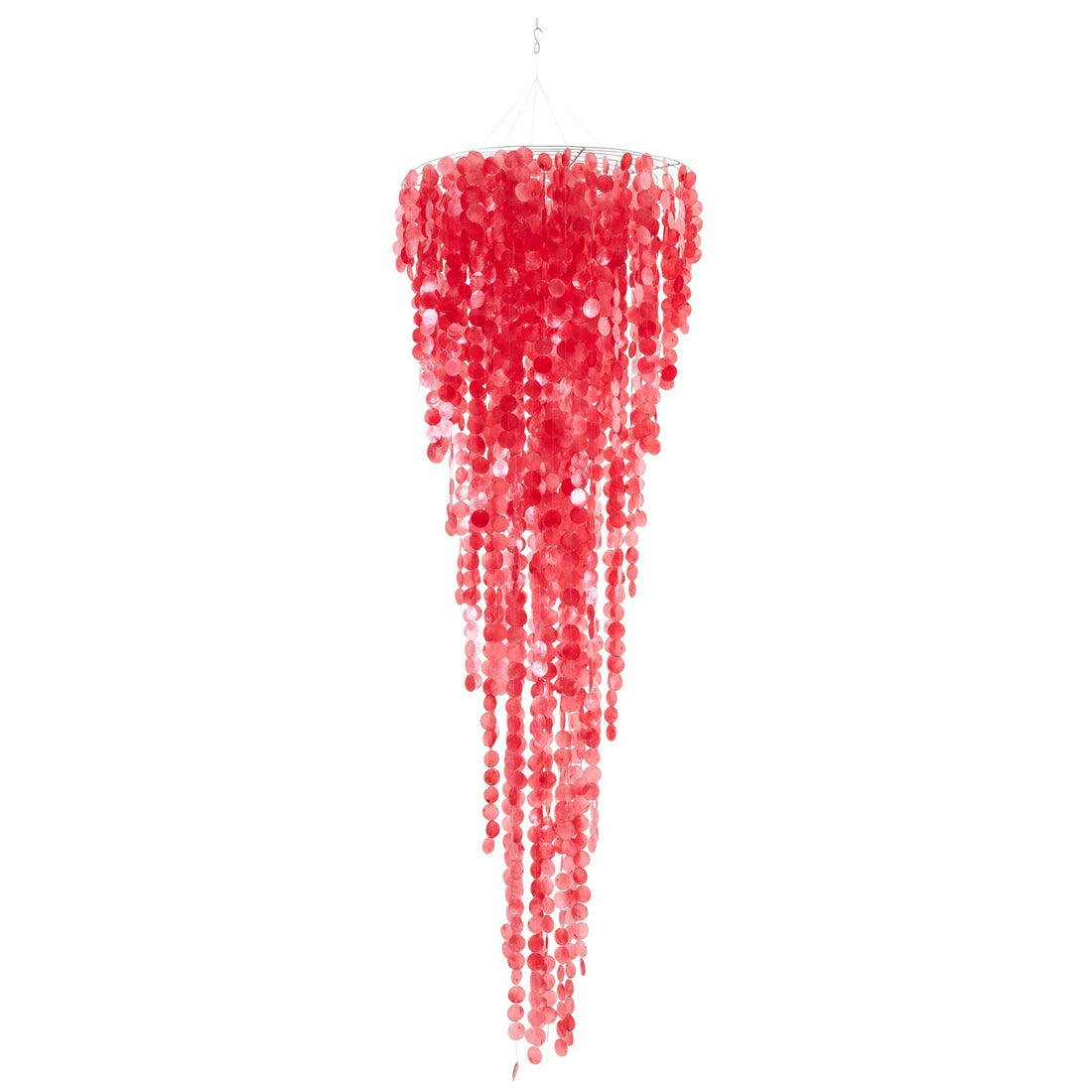Lámpara colgante Capiz roja Grande Ø80cm x H250cm J-Line