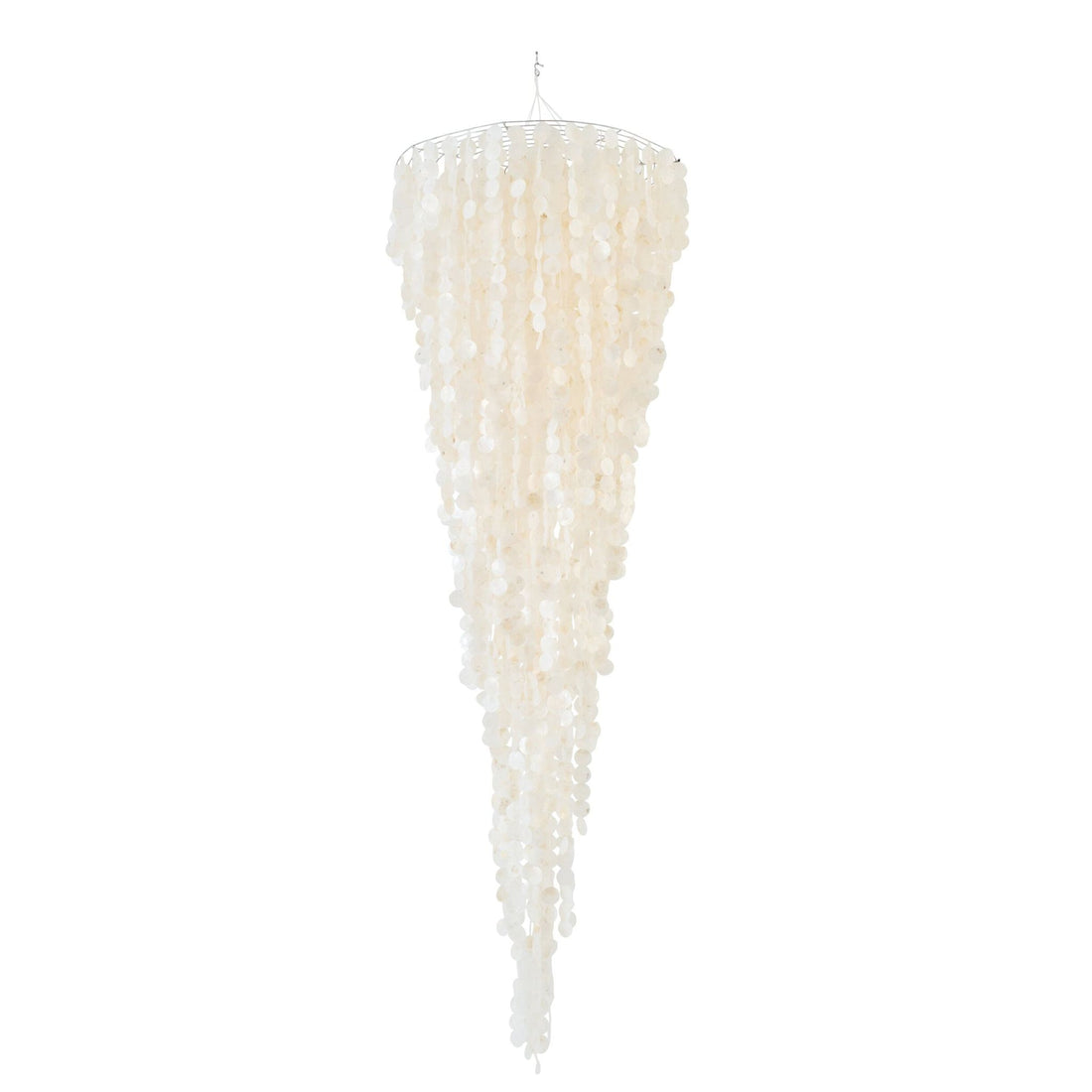 Lámpara colgante Capiz Blanco Grande Ø80cm x H250cm J-Line