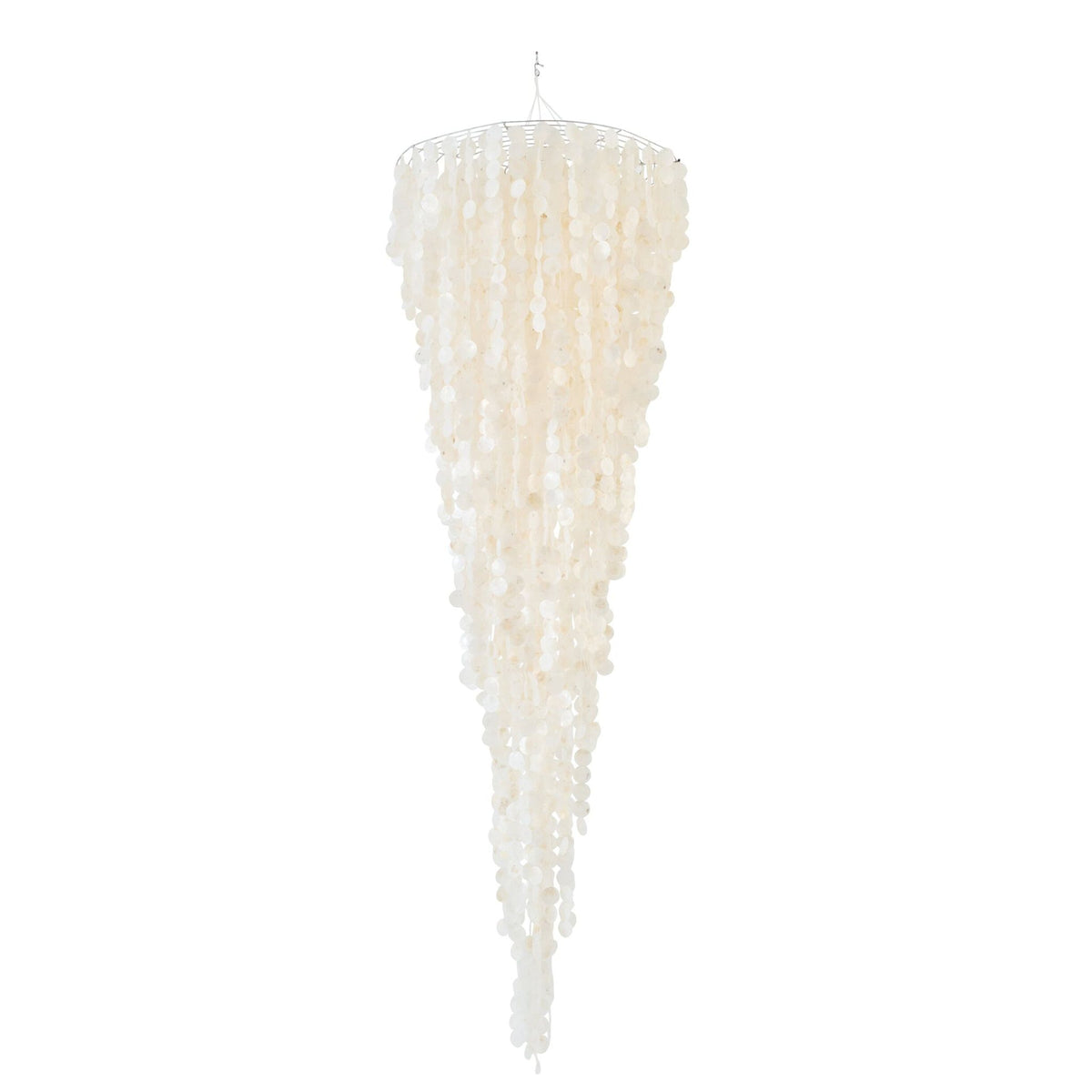 Lámpara colgante Capiz Blanco Grande Ø80cm x H250cm J-Line
