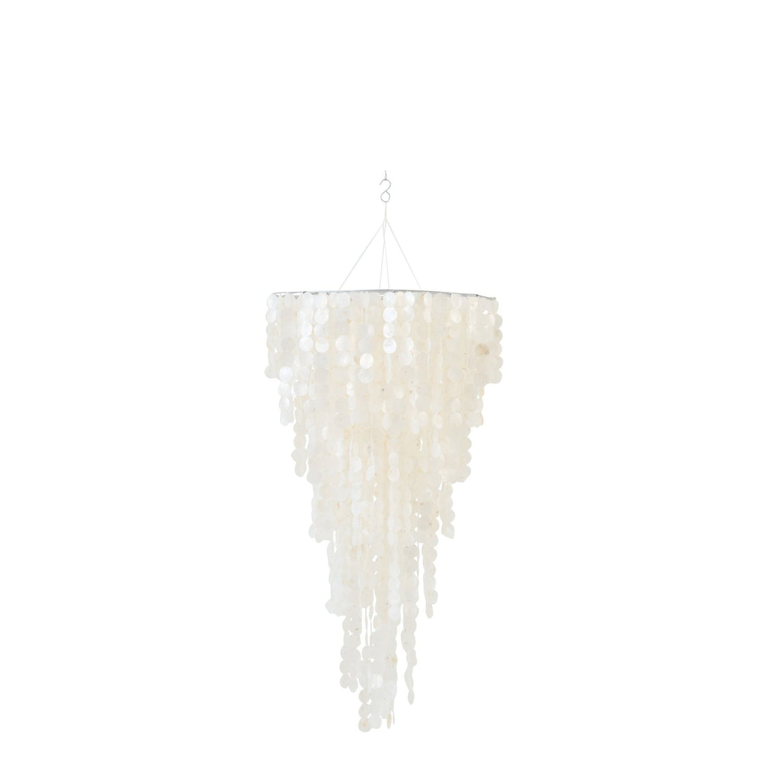 Lámpara colgante de conchas Capiz Blanca Mediana Ø80cm x H150cm J-Line
