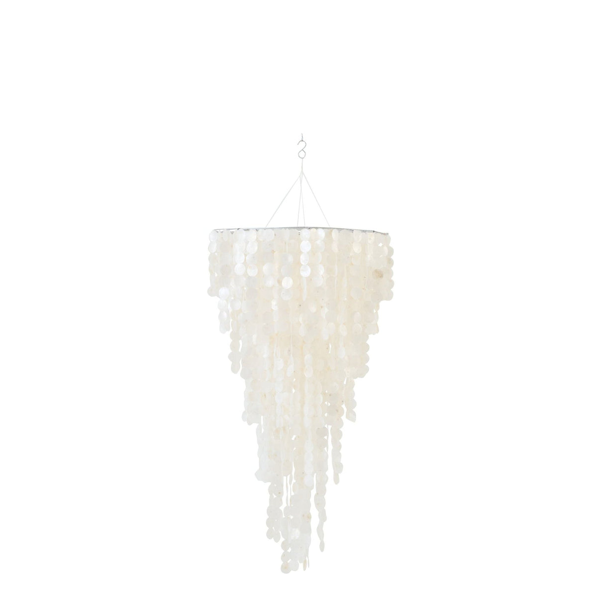 Lámpara colgante de conchas Capiz Blanca Mediana Ø80cm x H150cm J-Line
