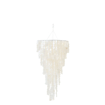Lámpara colgante de conchas Capiz Blanca Mediana Ø80cm x H150cm J-Line