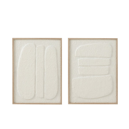 Set de 2 cuadros Cellen Papier Blancos J-Line