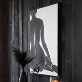 Schilderij Joy Dennenhout Zwart/Wit - Schilderij - J-Line - livinglovely.nl