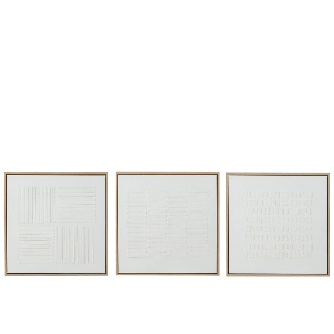 Set de 3 cuadros Lines Canvas blancos de J-Line