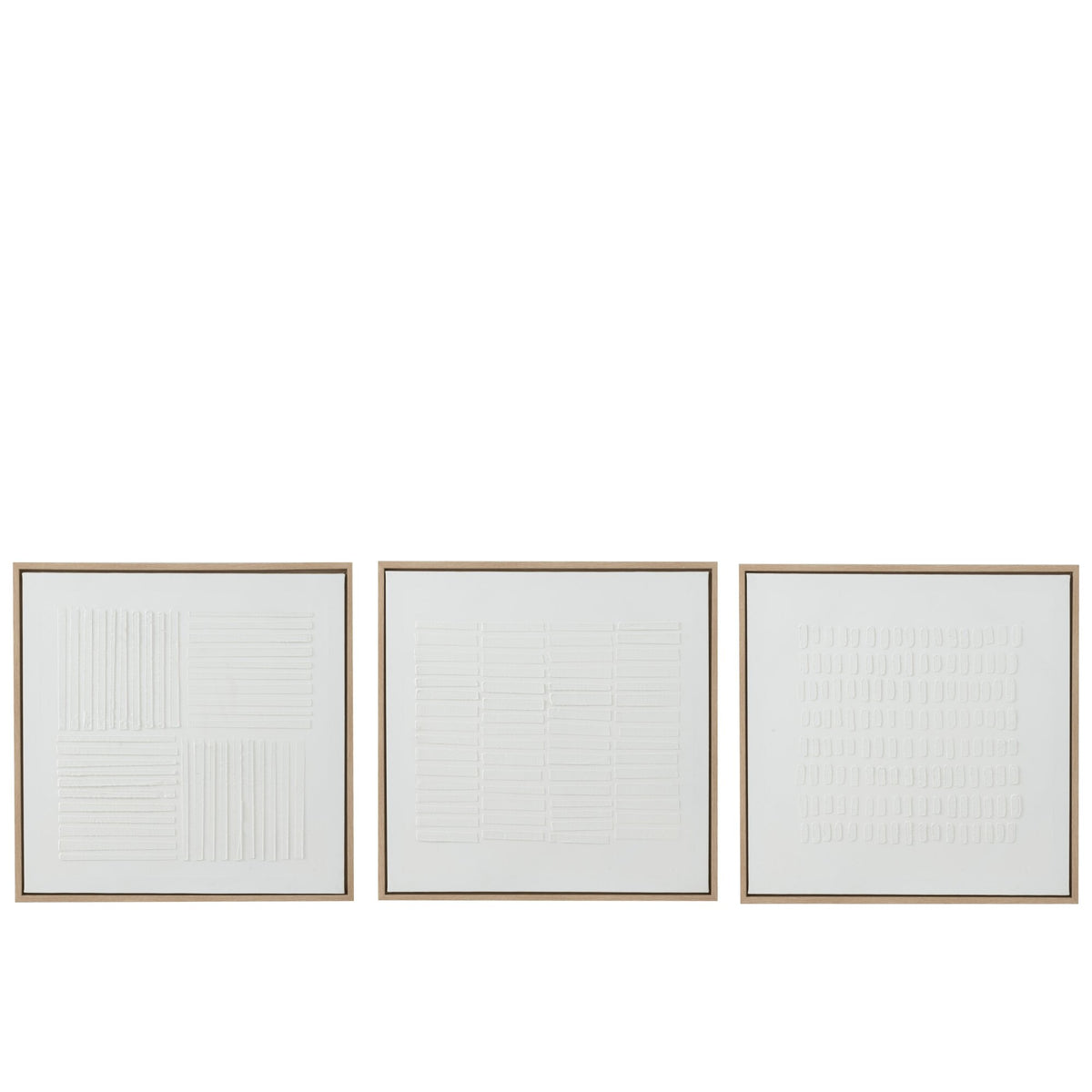 Set de 3 cuadros Lines Canvas blancos de J-Line