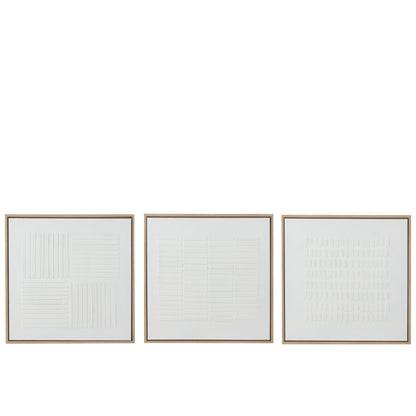 Set de 3 cuadros Lines Canvas blancos de J-Line