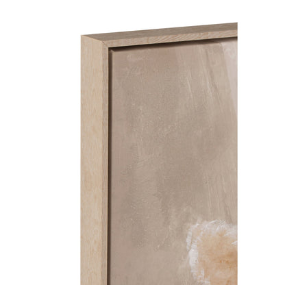 Cuadro de jarrón con hierba de la pampa en lienzo/madera beige, set de 2, J-Line