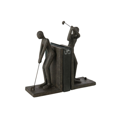 Juego de 2 soportes para libros de golfista de resina negra J-Line