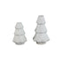 Set Van 2 Malin Kandelaars Kerstboom Keramiek Wit Hoekig van PTMD, de complete set met beide kandelaars naast elkaar op witte achtergrond