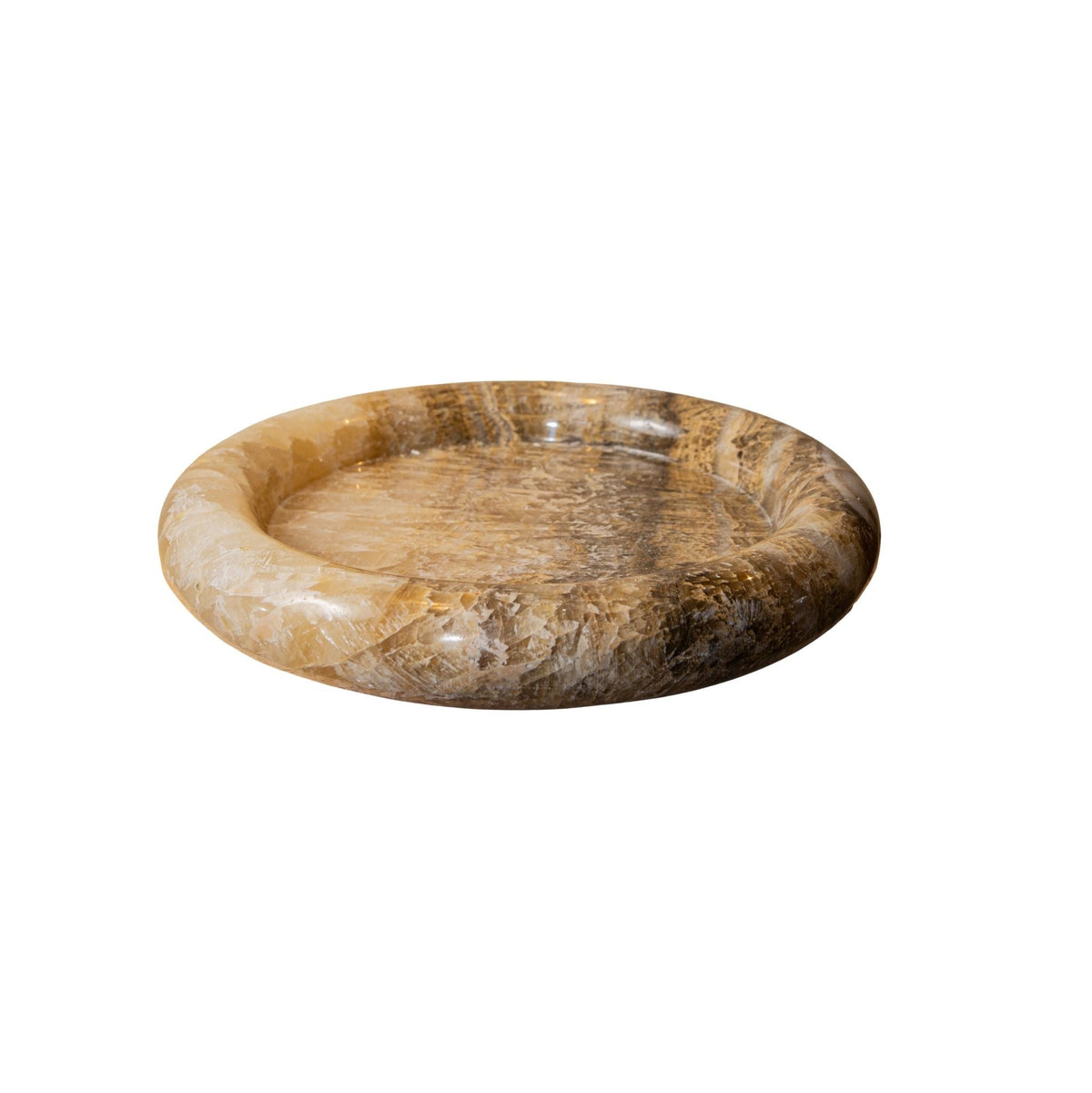 Grote onyx schaal uit de set van PTMD, Ø35cm met dikke rand