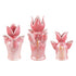 Set Van 3 Brigittee Tulpvazen Roze Keramiek van PTMD, de complete set met alle drie de tulpvazen naast elkaar op witte achtergrond