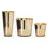 Set Van 3 Kaarshouders Glas Goud van J-Line, de complete set met alle drie de kaarshouders naast elkaar op witte achtergrond