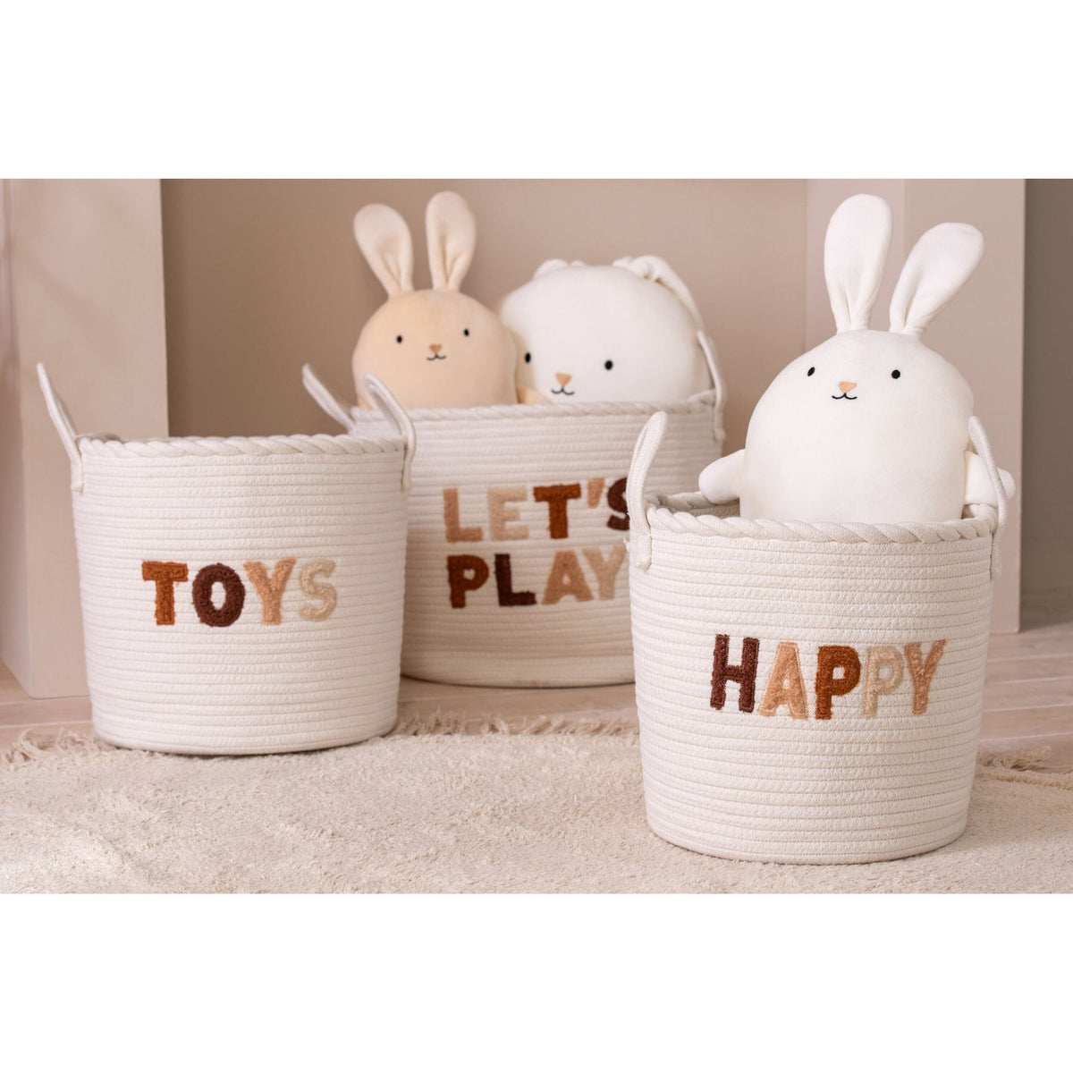 Set Van 3 Mand Kinderen Katoen Wit/Bruin J-Line