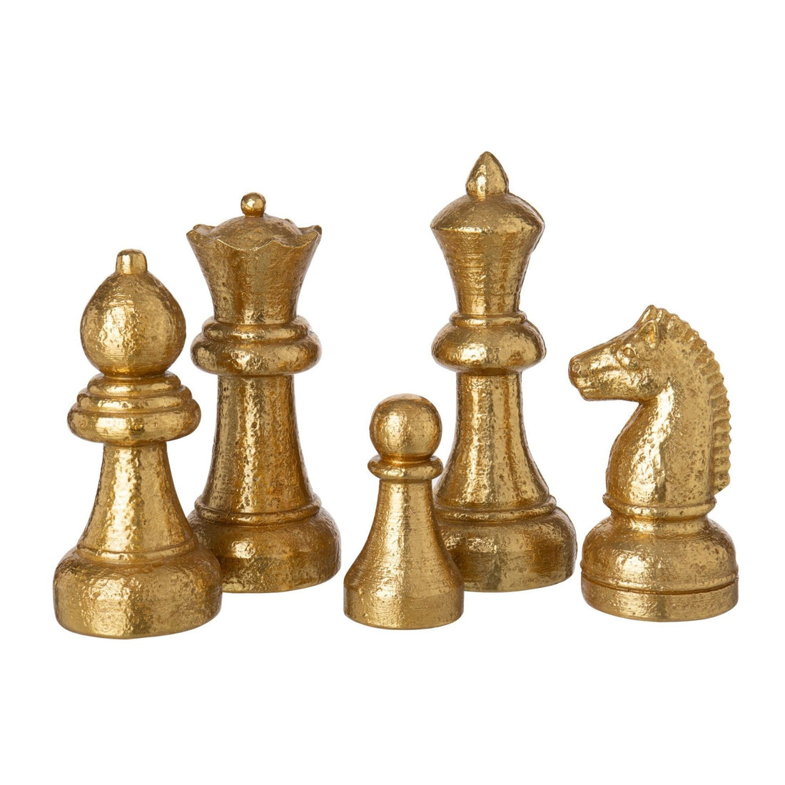 Set de 5 piezas de ajedrez de polirresina doradas J-Line