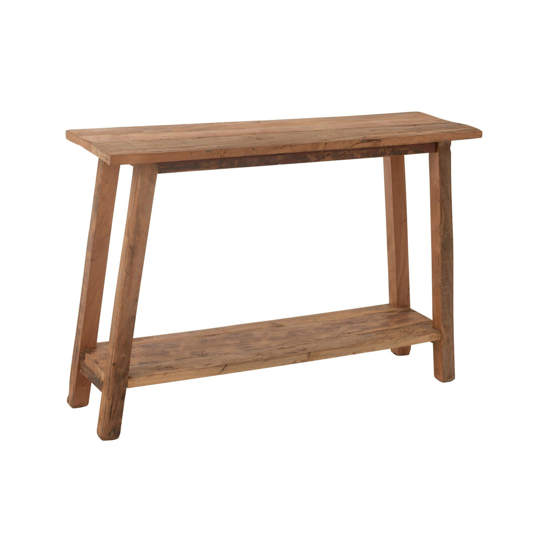Mesa auxiliar cuadrada de madera reciclada natural J-Line