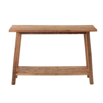 Mesa auxiliar cuadrada de madera reciclada natural J-Line