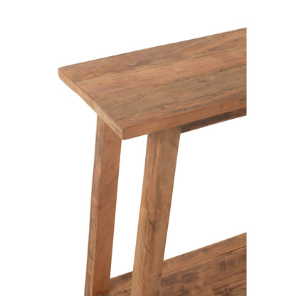 Mesa auxiliar cuadrada de madera reciclada natural J-Line