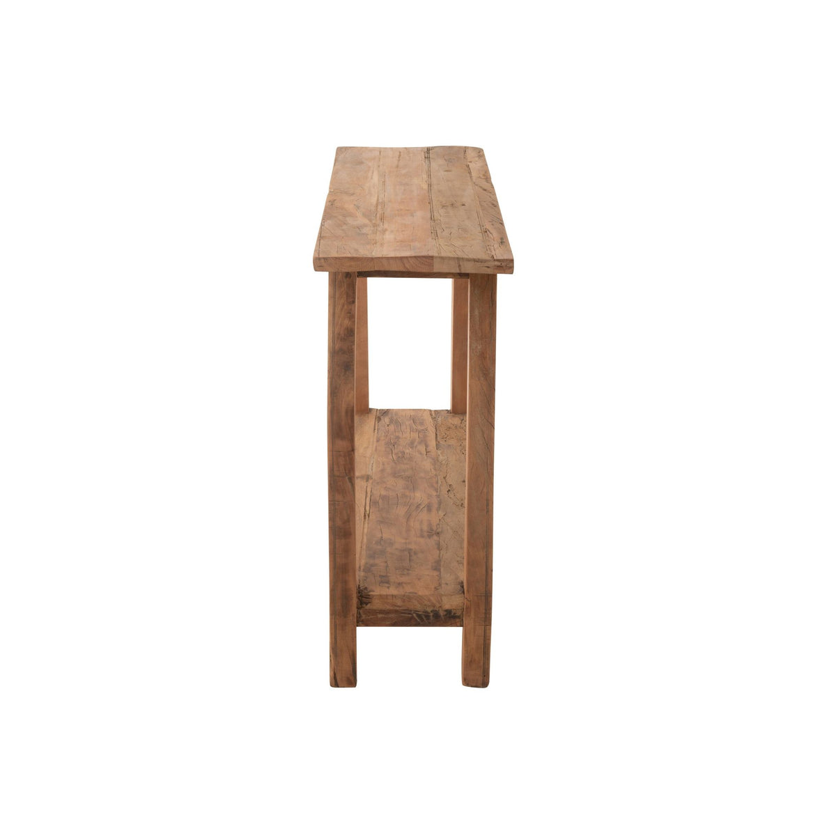 Mesa auxiliar cuadrada de madera reciclada natural J-Line