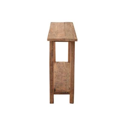 Mesa auxiliar cuadrada de madera reciclada natural J-Line