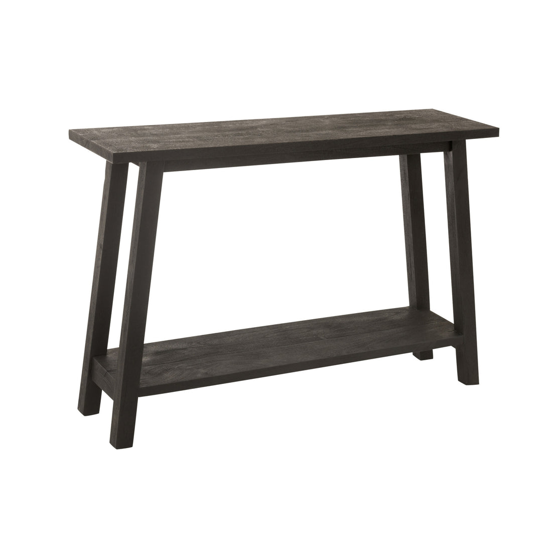 Mesa auxiliar cuadrada de madera de mango negra J-Line