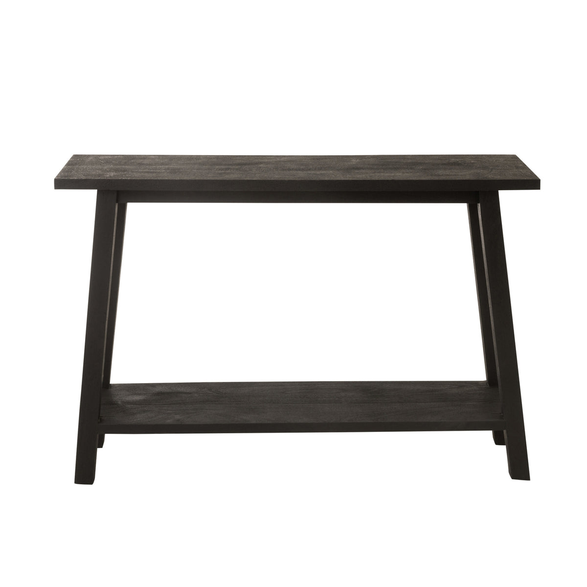 Mesa auxiliar cuadrada de madera de mango negra J-Line