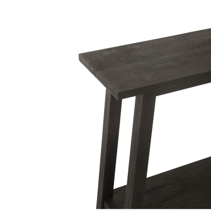 Mesa auxiliar cuadrada de madera de mango negra J-Line
