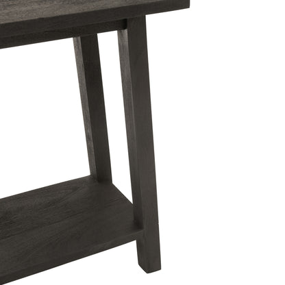 Mesa auxiliar cuadrada de madera de mango negra J-Line