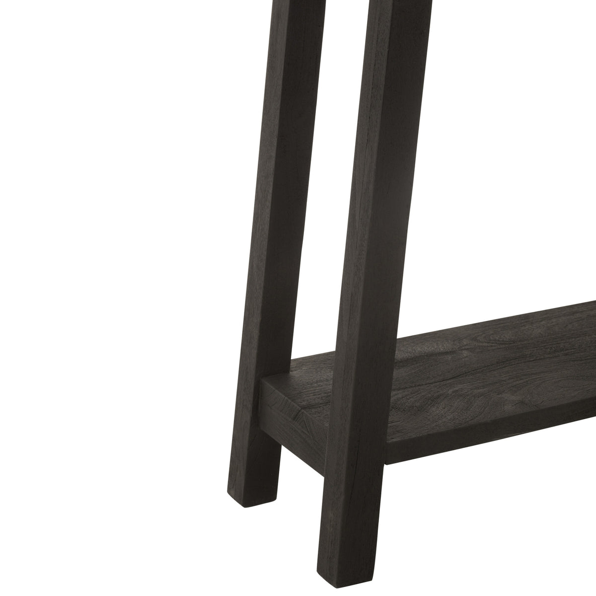 Mesa auxiliar cuadrada de madera de mango negra J-Line