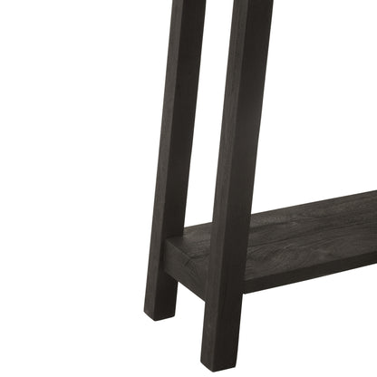 Mesa auxiliar cuadrada de madera de mango negra J-Line