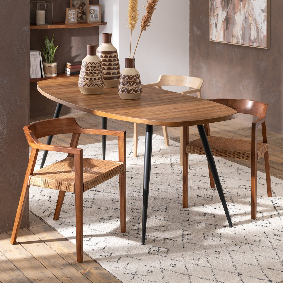 Silla Emma de madera de teca marrón J-Line
