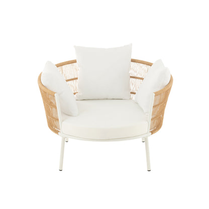 Silla Joa Metal/Ratán Blanco J-Line
