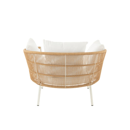 Silla Joa Metal/Ratán Blanco J-Line
