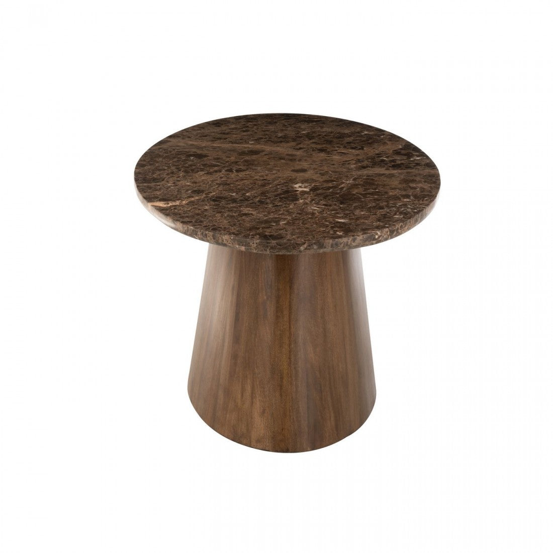 Mesa Ovalada Mármol/Madera de Mango Marrón J-Line