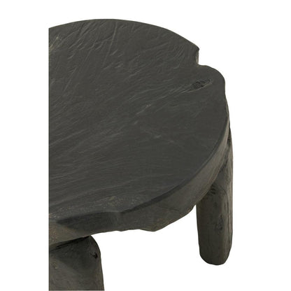 Tafel Rond Teak Hout Zwart Set van 2