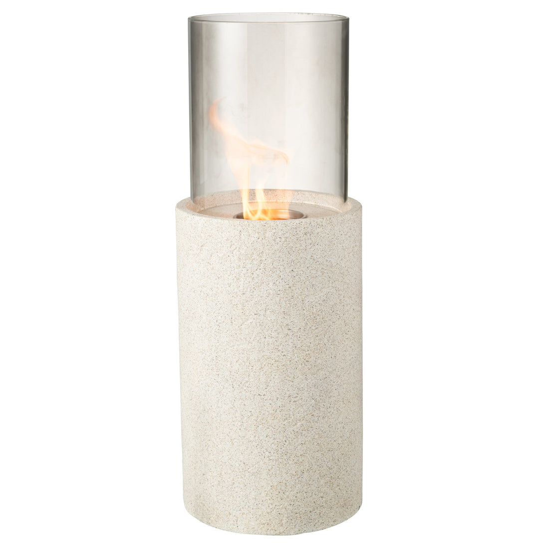 Biochimenea de mesa redonda gris Ø23x65cm