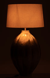 Tafellamp Geribbeld Aluminium Goud van J-Line, gouden tafellamp van geribbeld aluminium, extra aanzicht