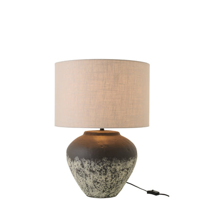 Keramieken lamp Jules van J-Line in donkergrijs, 62cm hoog, voor dressoir of sidetable