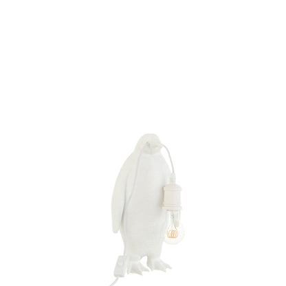 Lámpara de mesa Pingüino Resina Blanca Pequeña J-Line