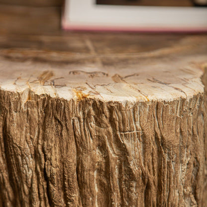 Taly Koffietafel Small van PTMD, detail van de ruwe schorsstructuur aan de zijkant
