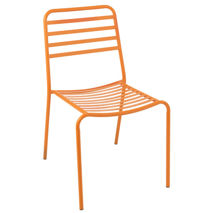 Silla de jardín de metal a rayas naranja J-Line