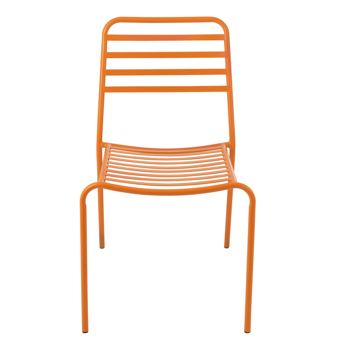 Silla de jardín de metal a rayas naranja J-Line