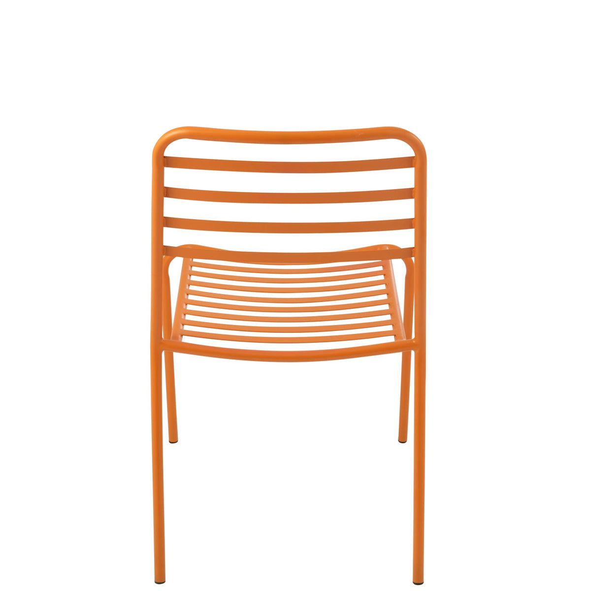 Silla de jardín de metal a rayas naranja J-Line