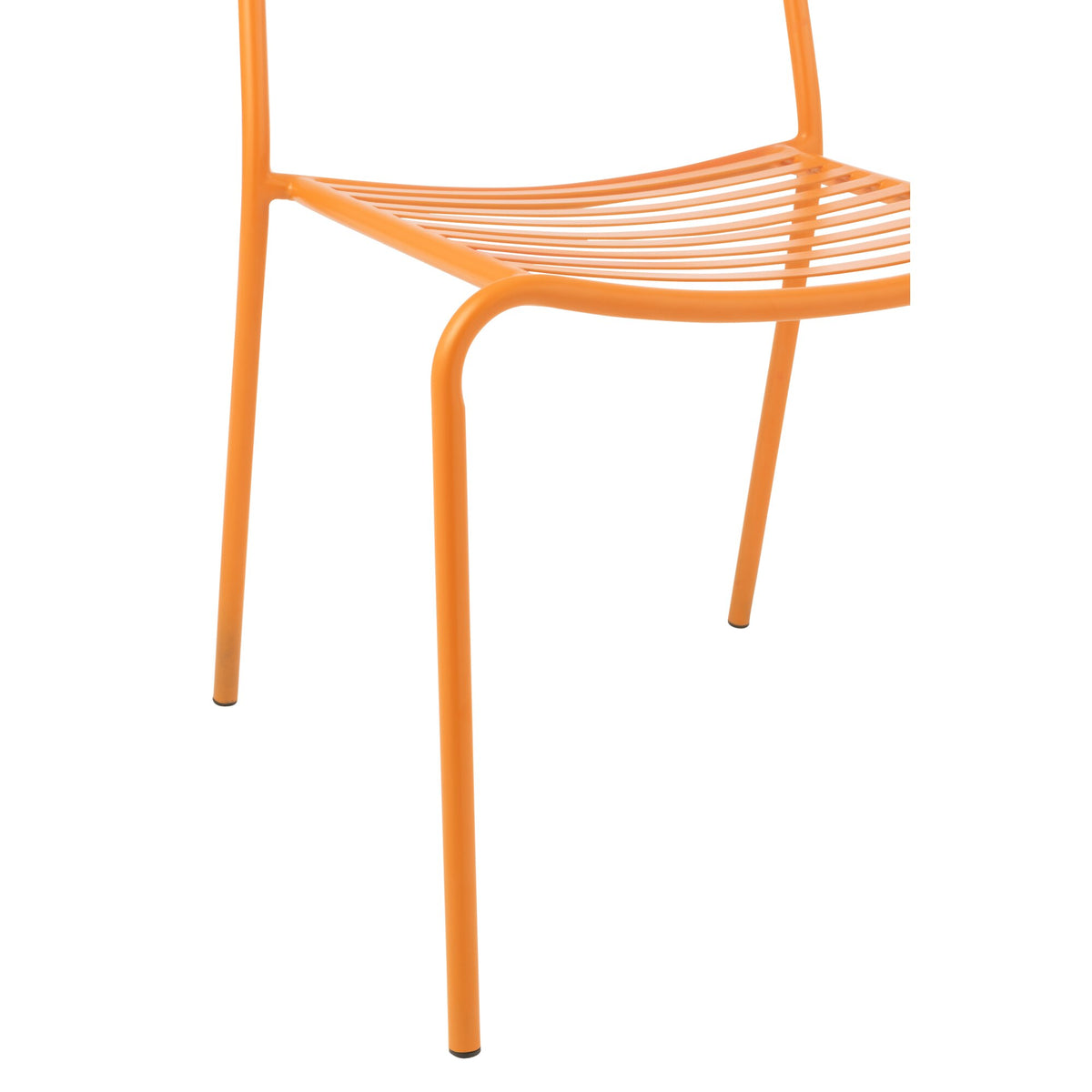 Silla de jardín de metal a rayas naranja J-Line