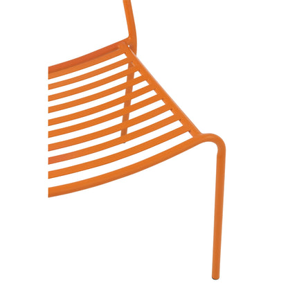 Silla de jardín de metal a rayas naranja J-Line