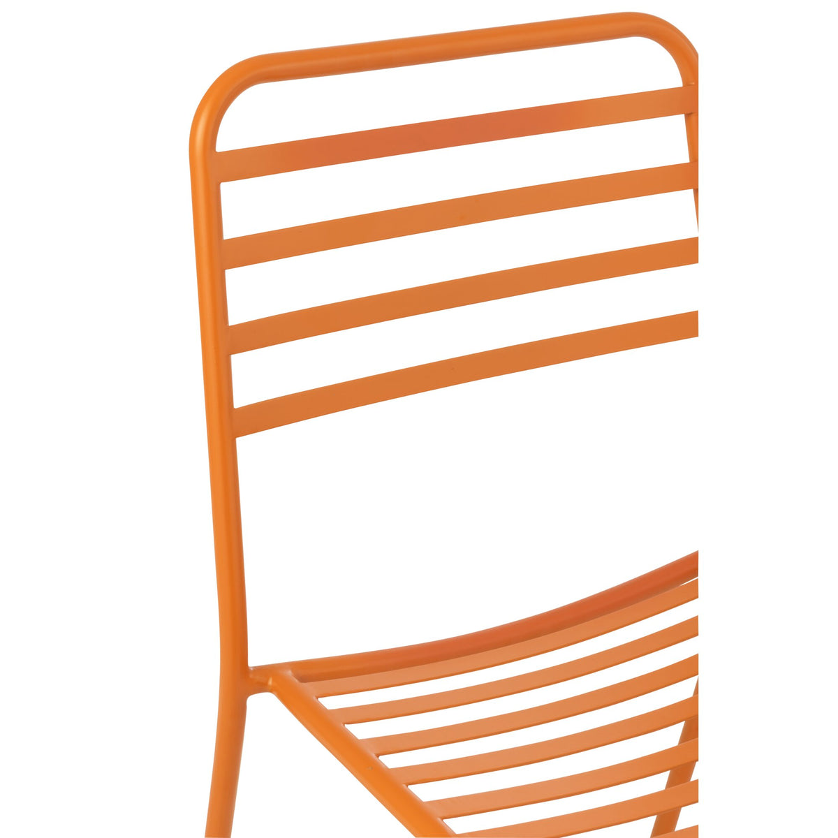Silla de jardín de metal a rayas naranja J-Line