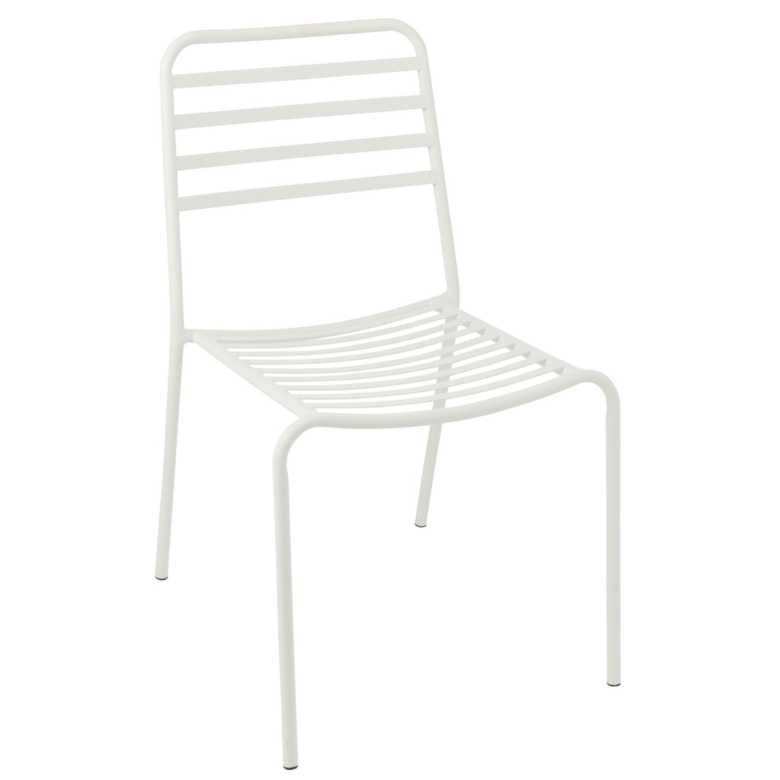 Silla de jardín de metal a rayas blanca J-Line