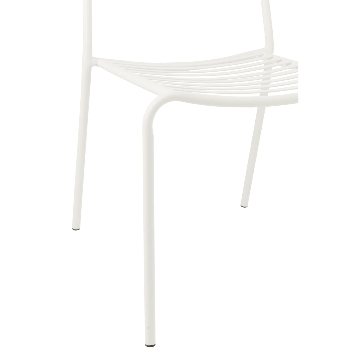 Silla de jardín de metal a rayas blanca J-Line